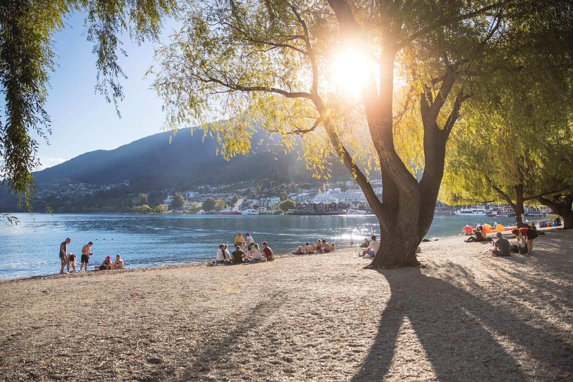 Queenstown Water Front at sunset